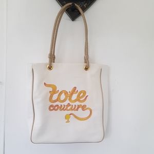 Barbie by Tookata People White with Gold Tote